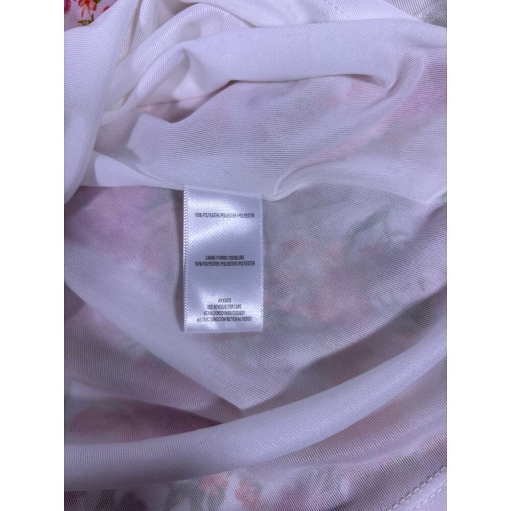 NWT Taylor Smocked Tiered White Dress with Pink & Green Floral Print Large 1161 - Picture 7 of 8
